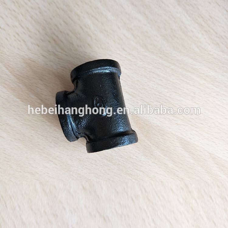 Meallable Tee Pipe Fittings 1/2" black cast iron Tee