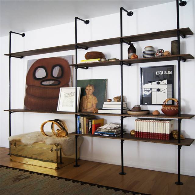 Industrial Steel Gas Pipe Bookcase Asymmetric Shelving – Loft Style – Custom Orders Welcome