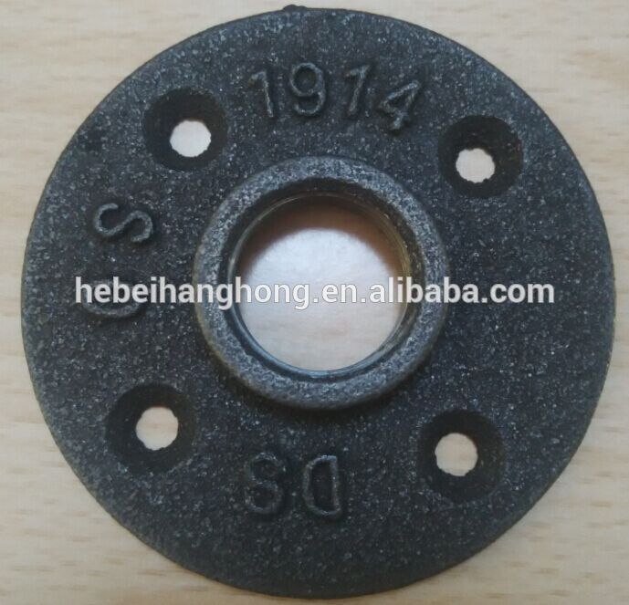 Factory selling Black Malleable  Cast Iron 90 Degree  Elbow - 3/4'' black and galvanized iron pipe fitting floor flange – Hanghong