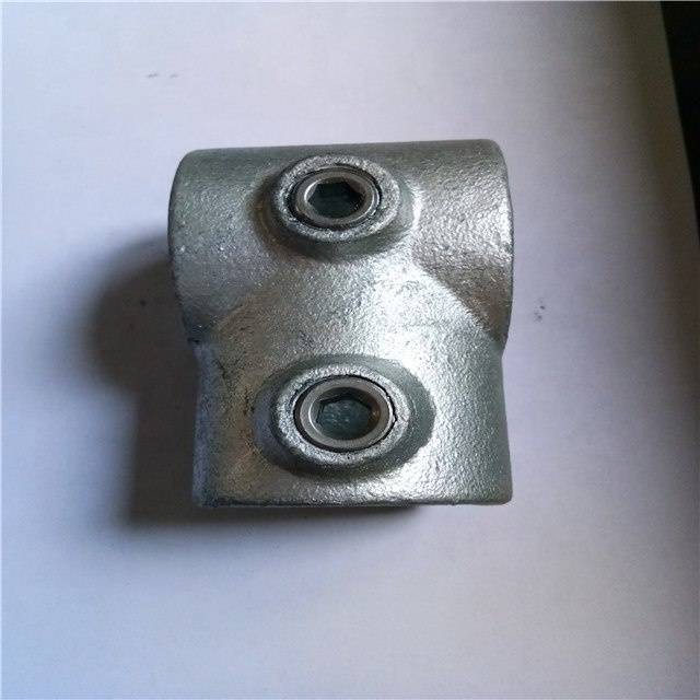 Galvanized cast iron two socket angle cross key clamp fittings