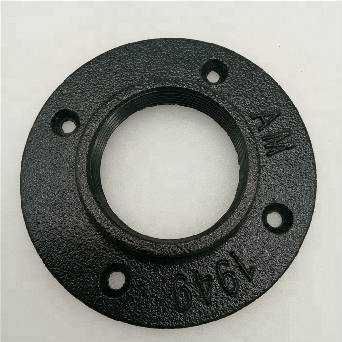 High Quality Black Malleable Iron Threaded 1/2'' Floor Flanges weld neck flange