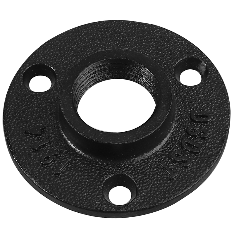 Aluminium alloy pipe black fitting 3 holes floor flange for home furniture Featured Image