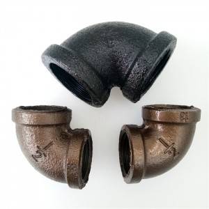 Black Malleable Iron Cast Pipe Fitting,DIY Furniture Galvanized Elbow Pipe Flange