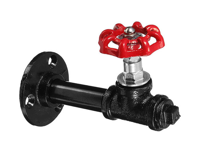 Factory Cheap Hot Black Threaded Floor Flange Iron Pipe Fittings - 1/2″ 3/4″ Home decor Red hand wheel for furniture – Hanghong detail pictures
