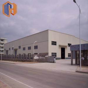 prefab double slope steel structure building with high quality