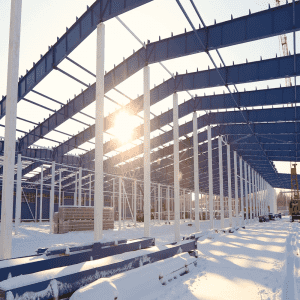 Prefabricated two stories steel industrial warehouse