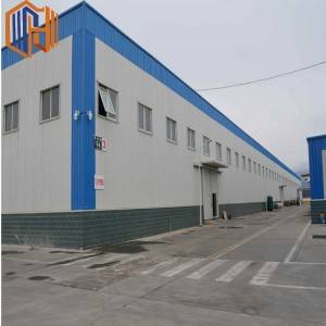 prefab double slope steel structure building with high quality