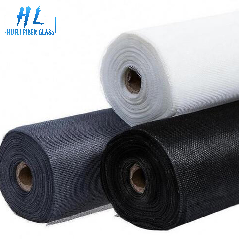1.6m wide black pvc coated fiberglass fly screen roll with edge line