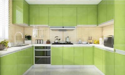 Green Kitchen Cabinets by Custom Cabinet Maker