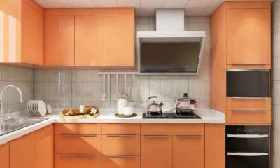 Orange Kitchen Cabinets | Small Kitchen Design Ideas