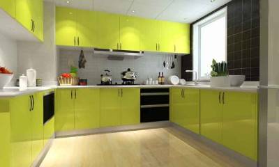 Modern Kitchen Design Ideas | Custom Yellow Kitchen Cabinet
