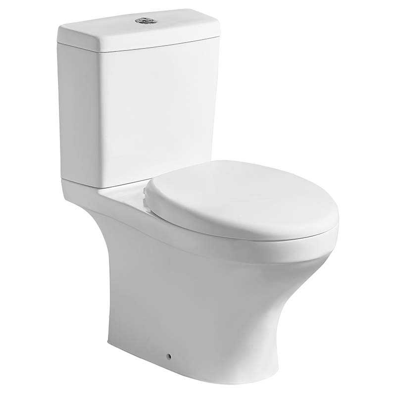 Elongated Front Round Two-piece Power Dual Flush Restroom Toilet