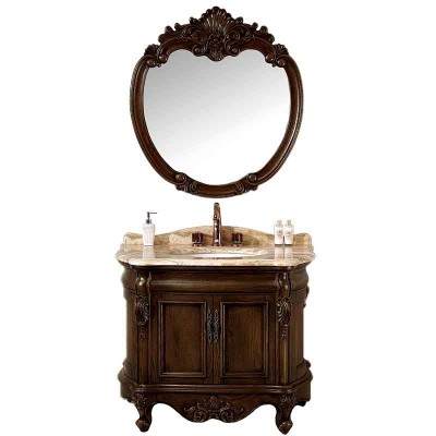 40-inch Antique Bathroom Vanity, Chestnut Brown Bathroom Cabinet