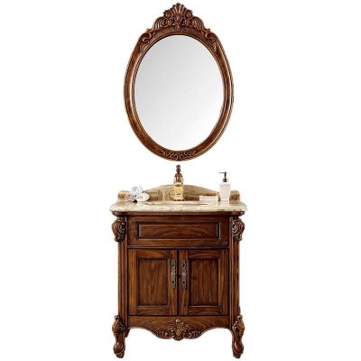 32-anụ ọhịa Red Oak Wood Bathroom Vanity, Antique Bath Vanets Cabinets