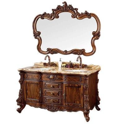 Antique 60-inch Bathroom Vanities | Double Sink Vanity with Mirror