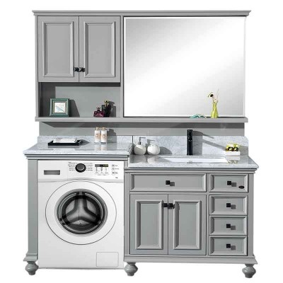 Both Laundry Cabinets and Bathroom Vanities with Tops and Mirror