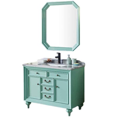 40-inch Oak Wood Bathroom Vanity, Bathroom Floor Cabinet with Tops