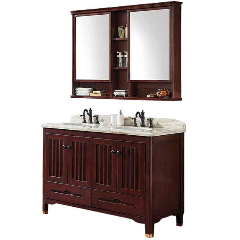 48-inch Bathroom Double Vanity, Standing Bathroom Dual Sink Cabinet