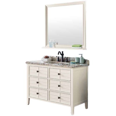 44-inch Bathroom Vanity Sets, White Wood Bathroom Sink and Cabinet