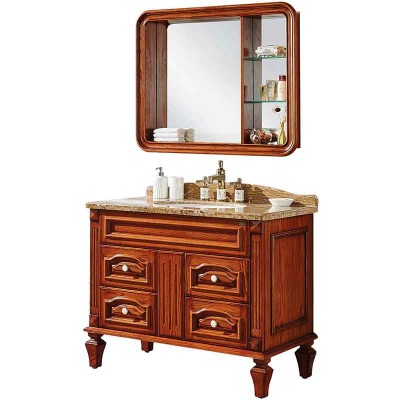 40-Zoll-Badezimmereitelkeit mit Spiegel, Holzbadezimmerspiegelschrank