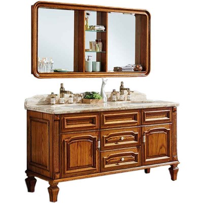 60-დიუმიანი ორმაგი რადიატორის აბაზანა Vanity, Double Sink Vanity with Mirror
