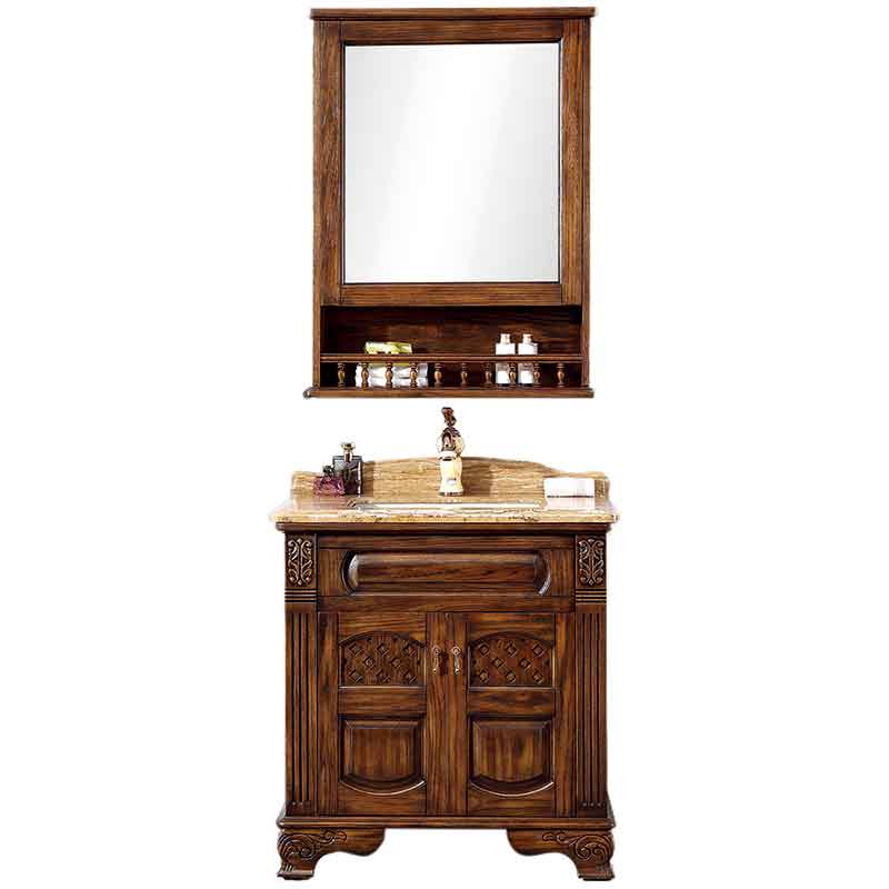 32-inch Bathroom Vanity with Sink, Oak Wooden Bathroom Cabinets
