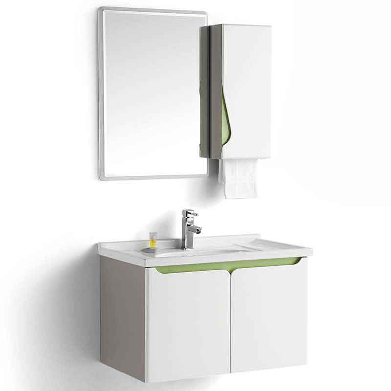 Bathroom Wall Mount Vanity with Mirror and Wall Storage Cabinet