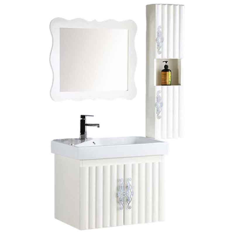 White Bathroom Wall Cabinet with Mirror, Bath White Wall Vanity