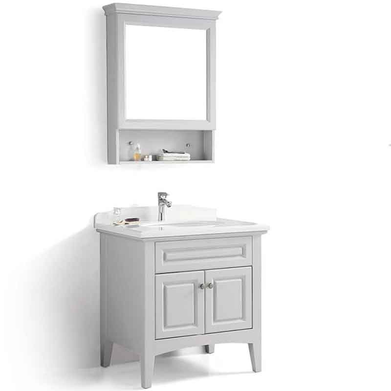 Bathroom Single Sink Vanity 32-inch, Wooden Bathroom Floor Cabinet