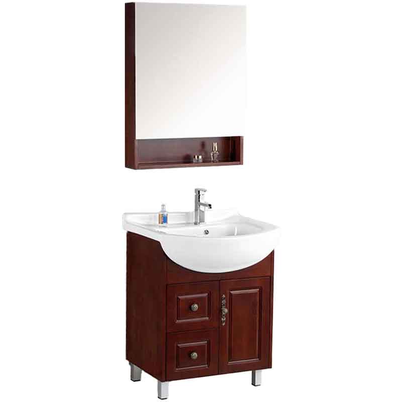Wooden Small Bathroom Vanities with Mirror and Vanity Tops 26-inch