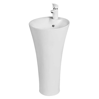 Pedestal Bathroom Sink 18 inch, Ceramics Pedestal Basin