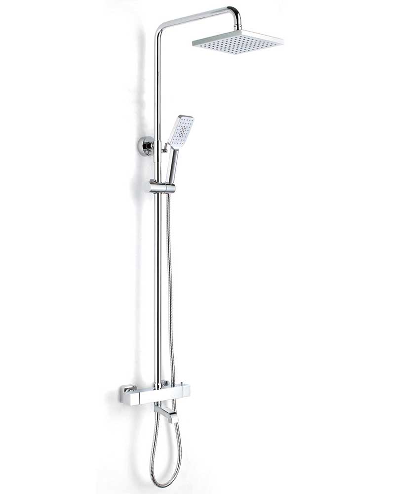 Exposed Thermostatic Shower with Rainfall Shower Head
