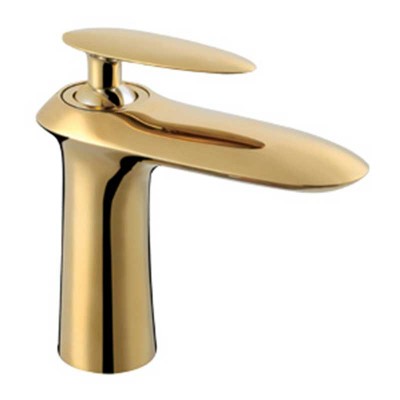 Basin Mixer Taps Brass and Titanium-plated Golden