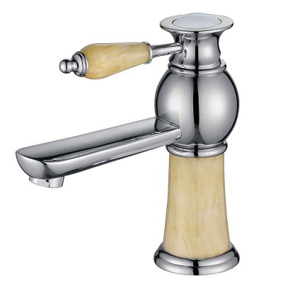Bathroom Tap Brass and Jade | Vintage Sink Faucet