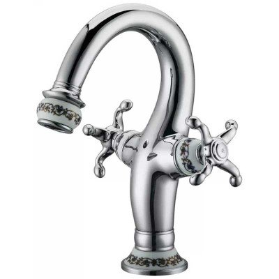 Double Lever Mixer Tap Antique for Single Hole Sink