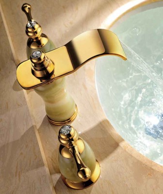 Waterfall Bathroom Sink Faucets | 2 Handle Widespread Faucets