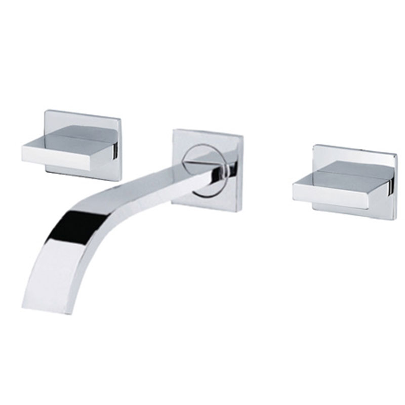 Wall Mount Bathroom Sink Faucet Waterfall and 2 Handle