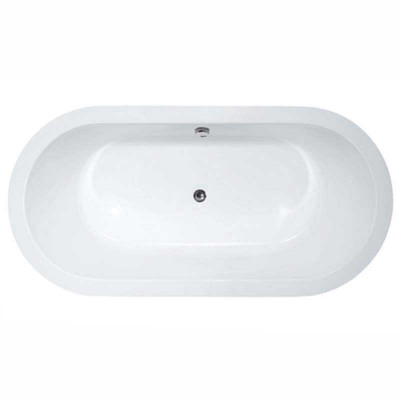 67 inch Oval-shaped Acrylic Drop-in Alcove Bathtub in White