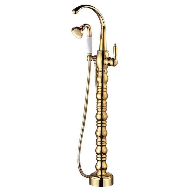Clawfoot Bathtub Faucet Set | Gold Free Standing Tub Shower Faucet