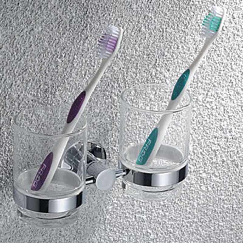 Double Toothbrush Holder in Chrome | Toothbrush Holder Supplier