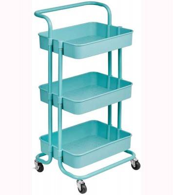 Kitchen Cart in Blue | 3-Tier Rolling Utility Cart