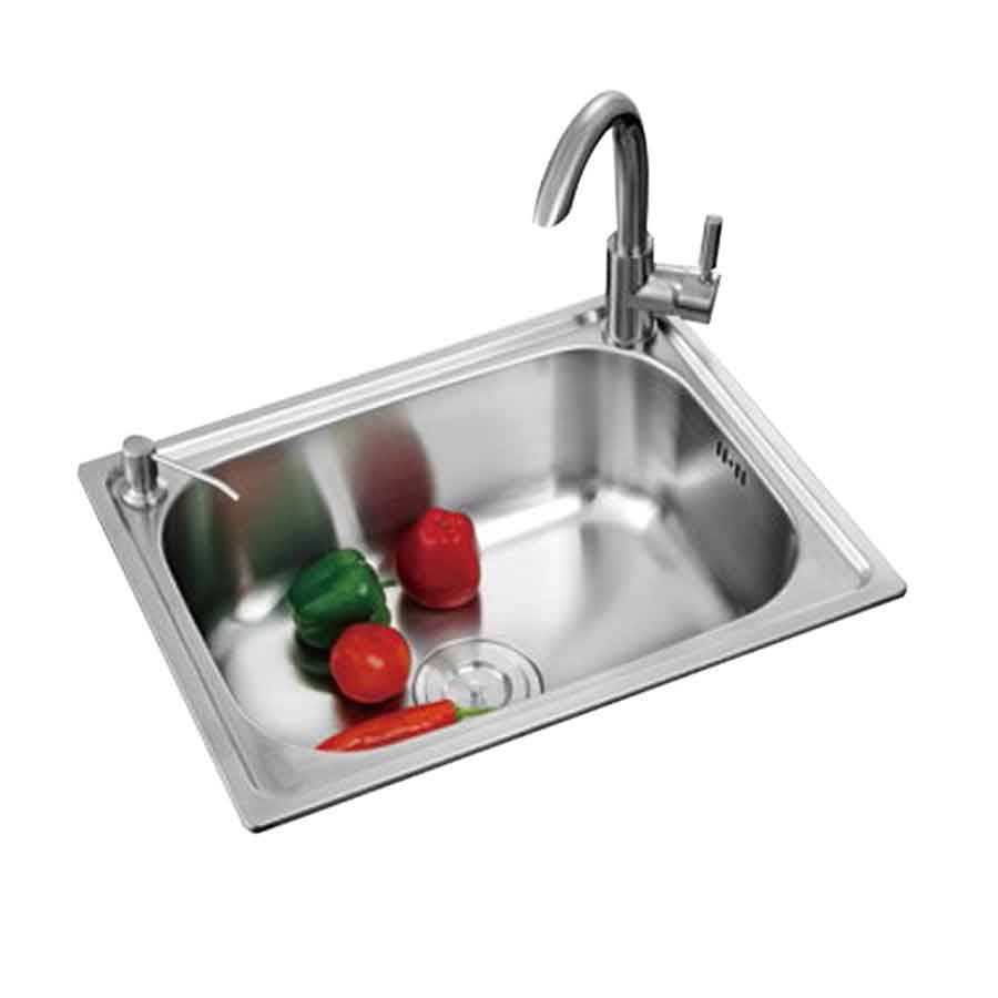 Single Bowl Under-mount Kitchen Sink in Brushed 2 Holes
