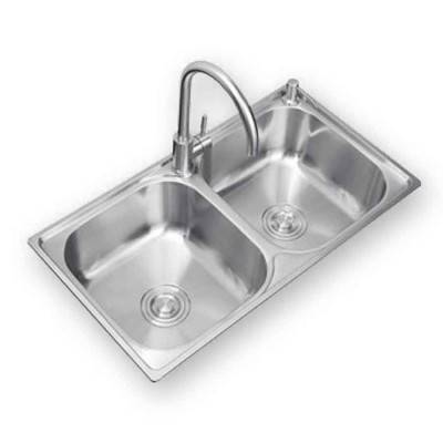 Stainless Steel 32 inch Double Bowl Kitchen Sink Undermount