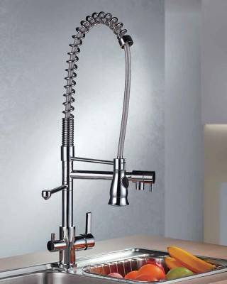 Kitchen Faucet with Pull Out Sprayer and Spring Spout