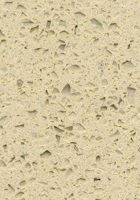 Solid Quartz Surface Countertop in Yellow with Pattern