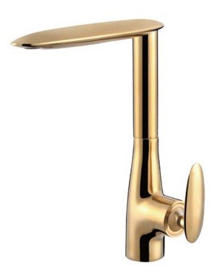 Gold Kitchen Faucet in Luxury Style | Single Lever Brass Kitchen Tap