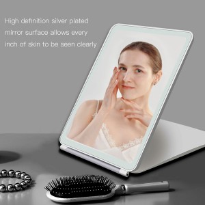 Foldable Compact Vanity Mirror with LED Lights