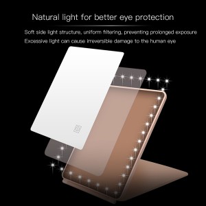 Foldable Compact Vanity Mirror with LED Lights
