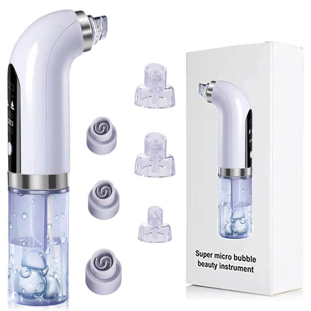 Popular Blackhead Remover Pore Vacuum Cleaner – PORTIGALIES USB Rechargeable Hydra Facial Water Cycle Pore Cleanser 3 Adjustable Suction Modes 6 Suction Probes Featured Image