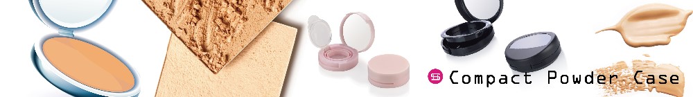 Hot sale makeup round highlighter empty plastic compact powder case packaging